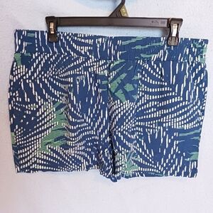 Blue Patterned Flowy Shorts